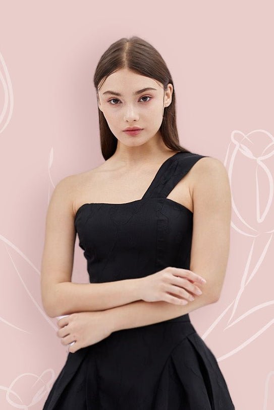 Abrial Black Jacquard Top - Nimisski