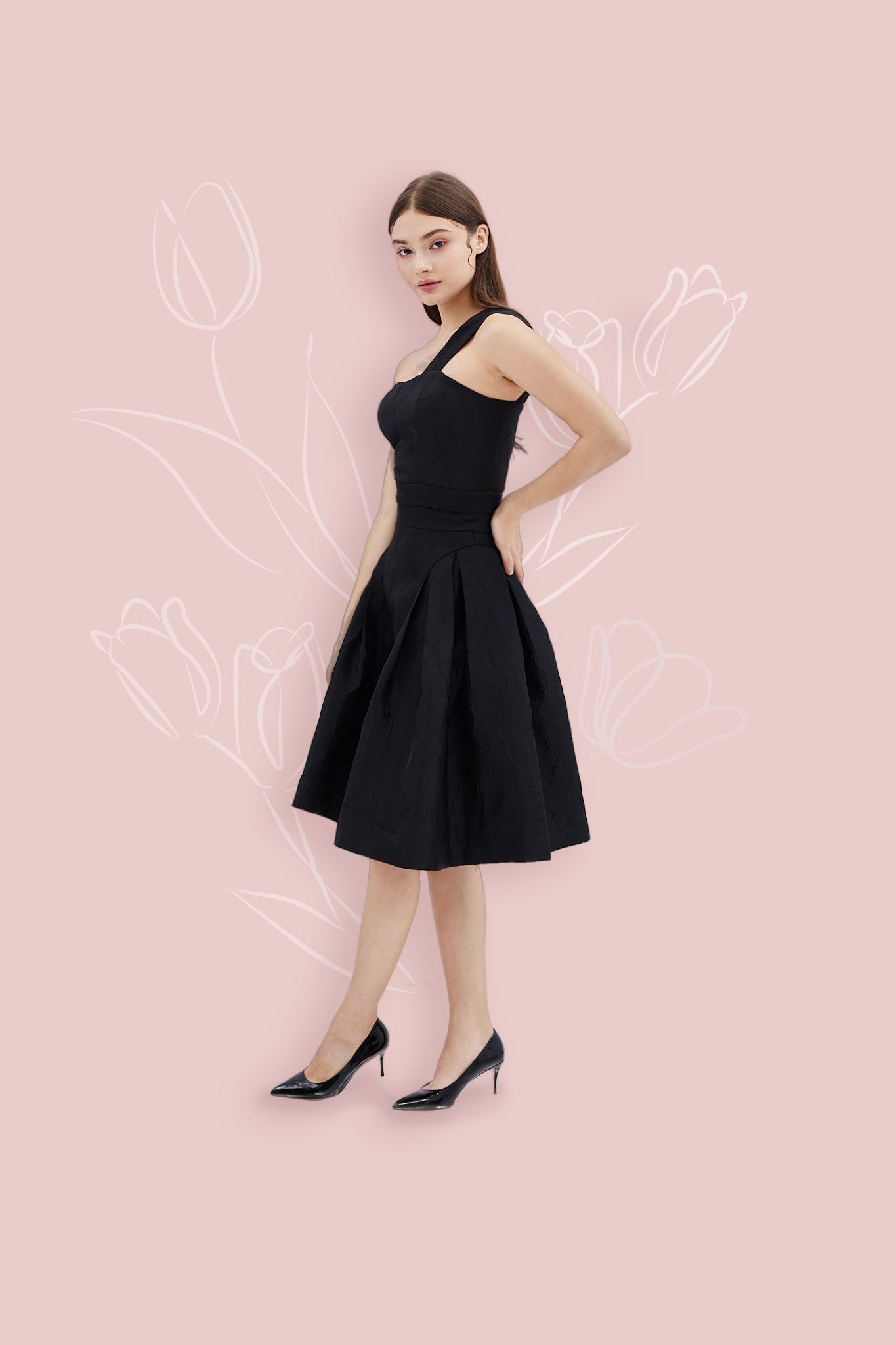 Abrial Black Jacquard Top - Nimisski