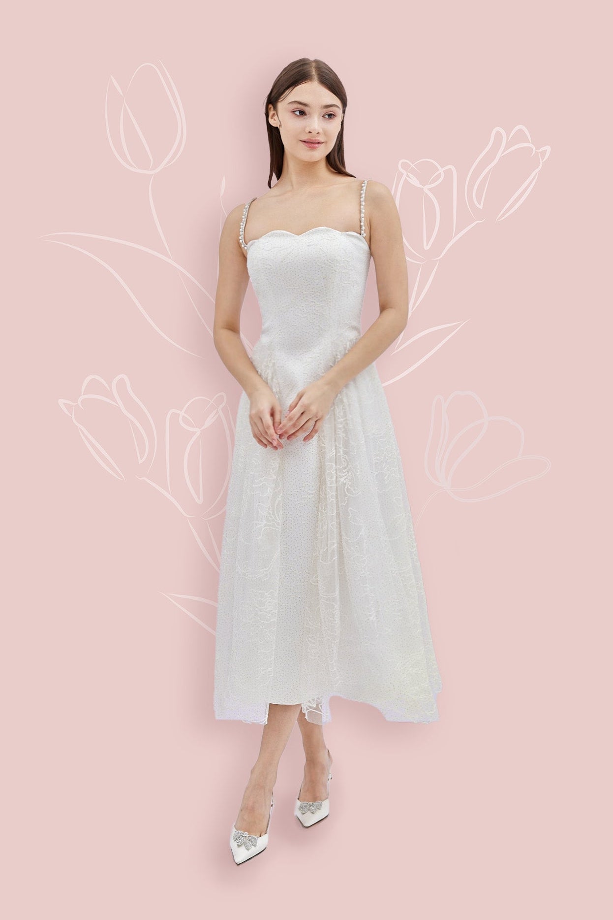 Danielle White Long Dress