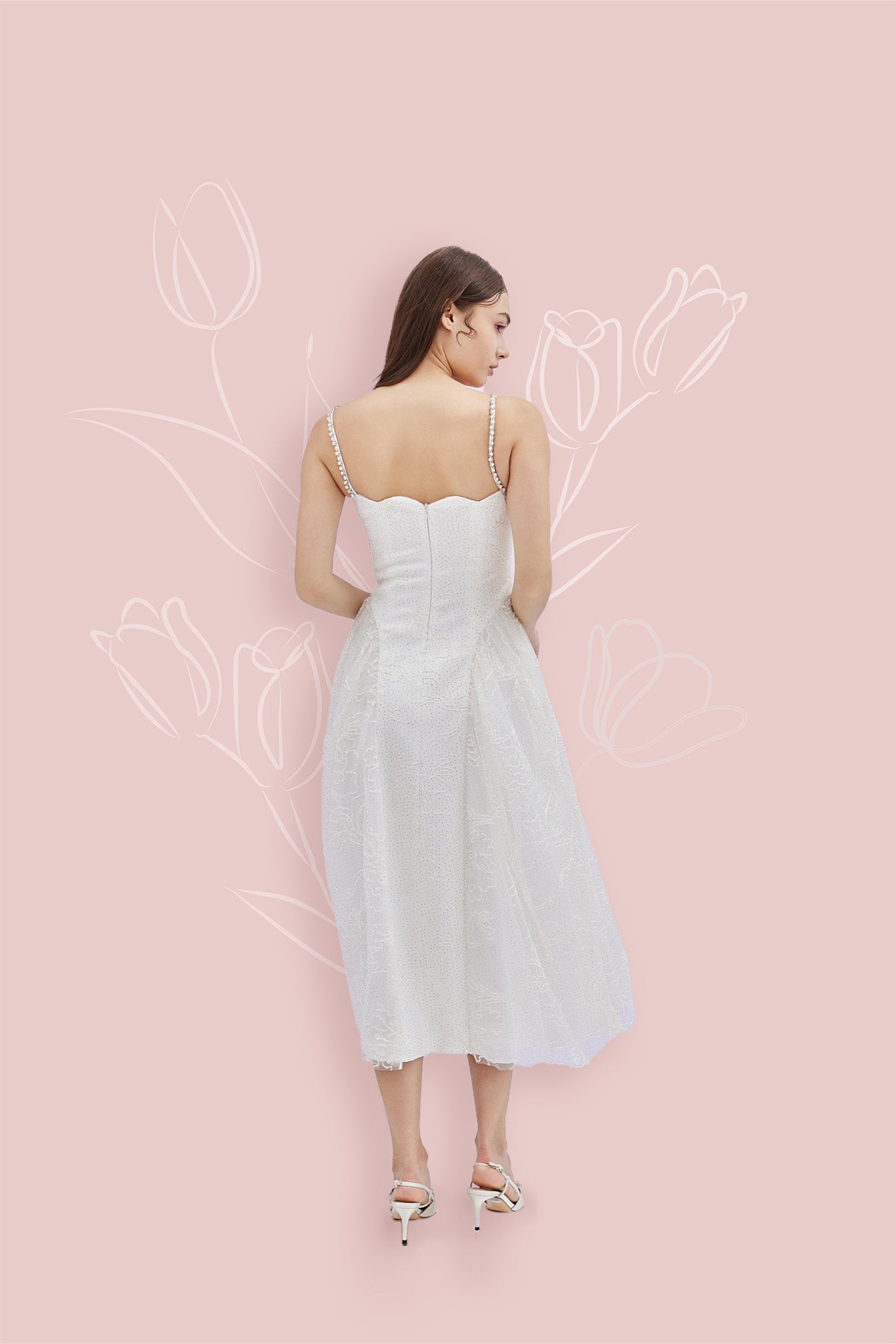 Danielle White Long Dress