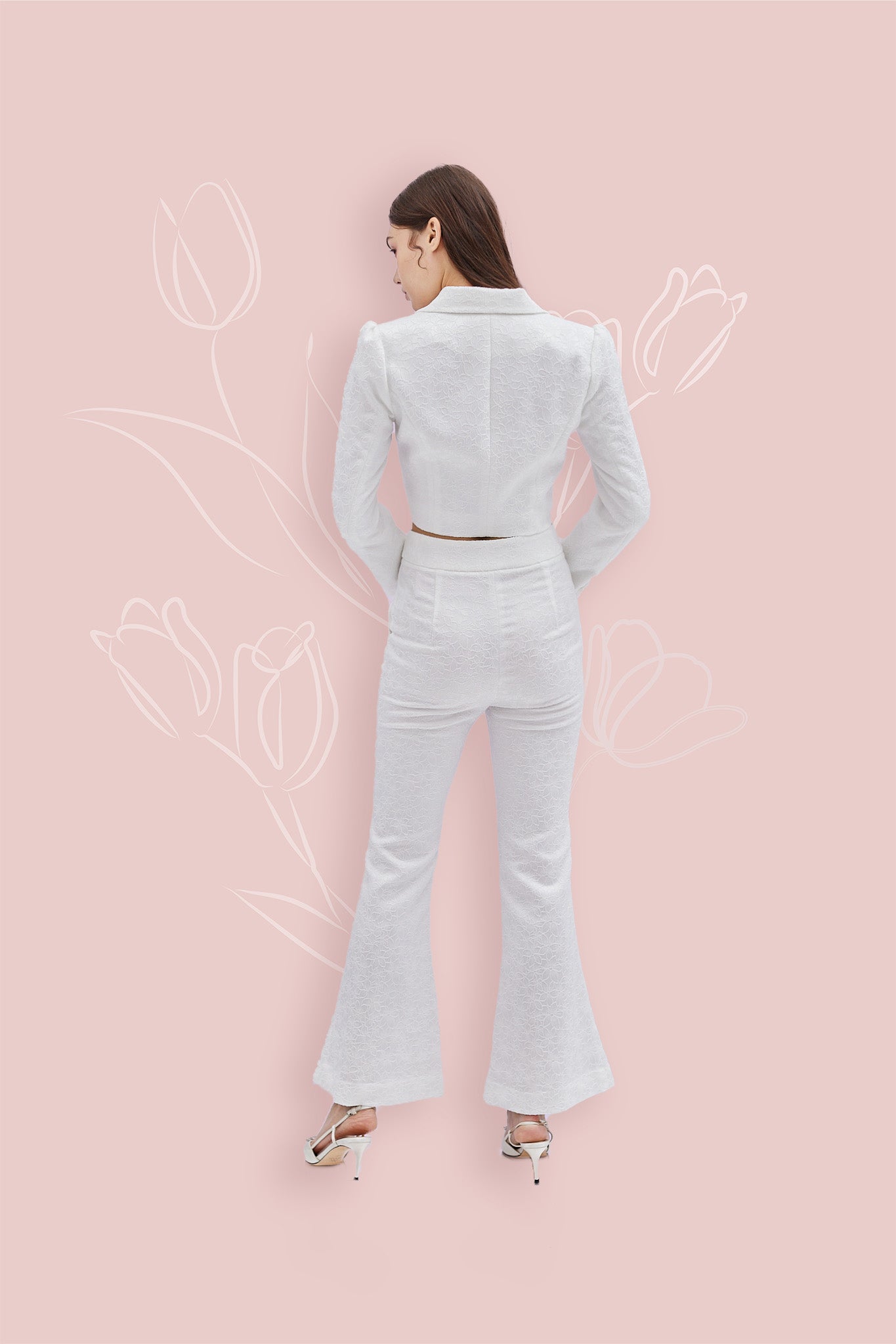 Ifa White Jacquard Pants - Nimisski