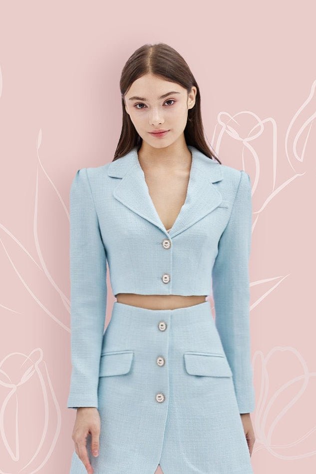 Garnette Blue Tweed Jacket - Nimisski