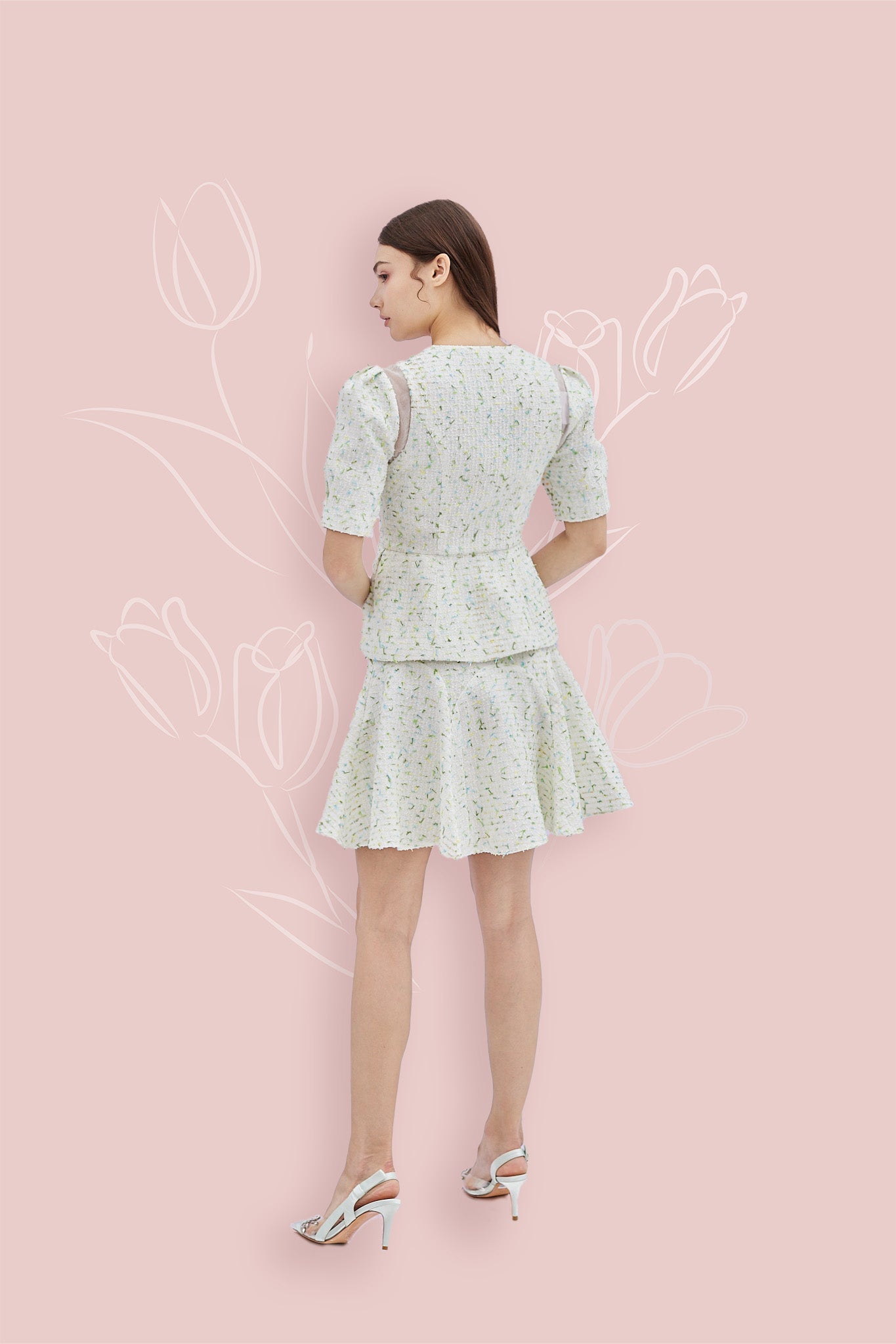 Lollita Blue Green Tweed Top