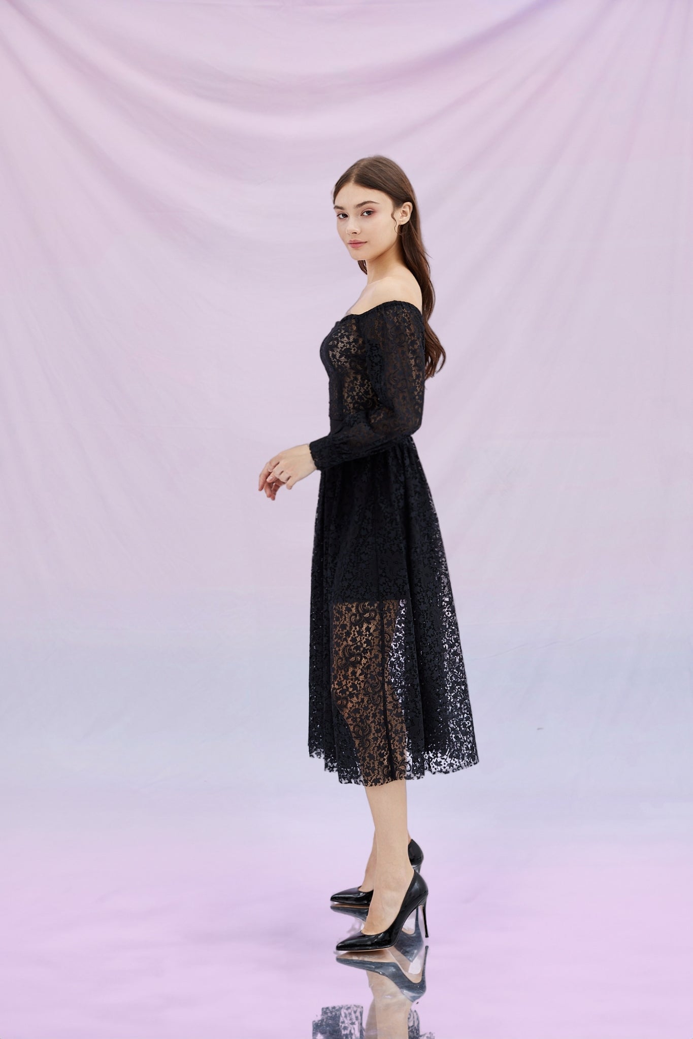 Ginia Black Lace Top