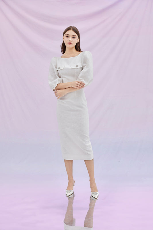 Gardiner White Tweed Dress
