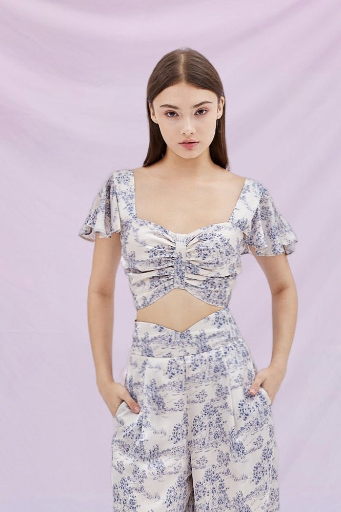Galya Blue Print Top - Nimisski