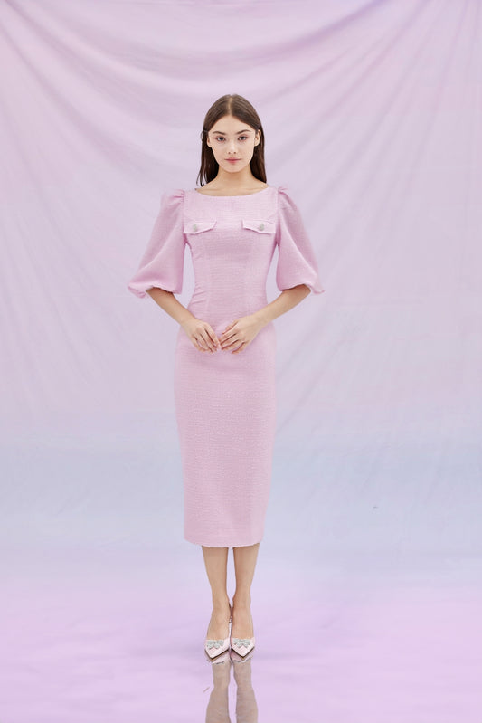 Gardiner Pink Tweed Dress
