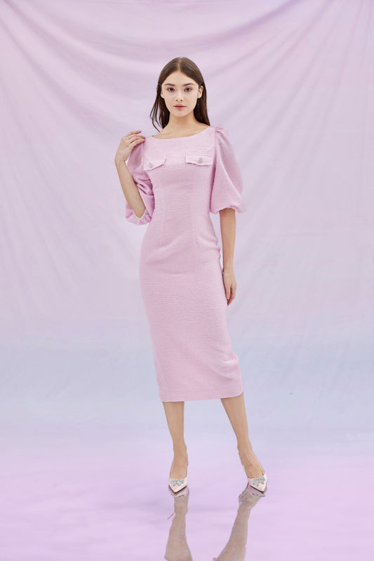 Gardiner Pink Tweed Dress