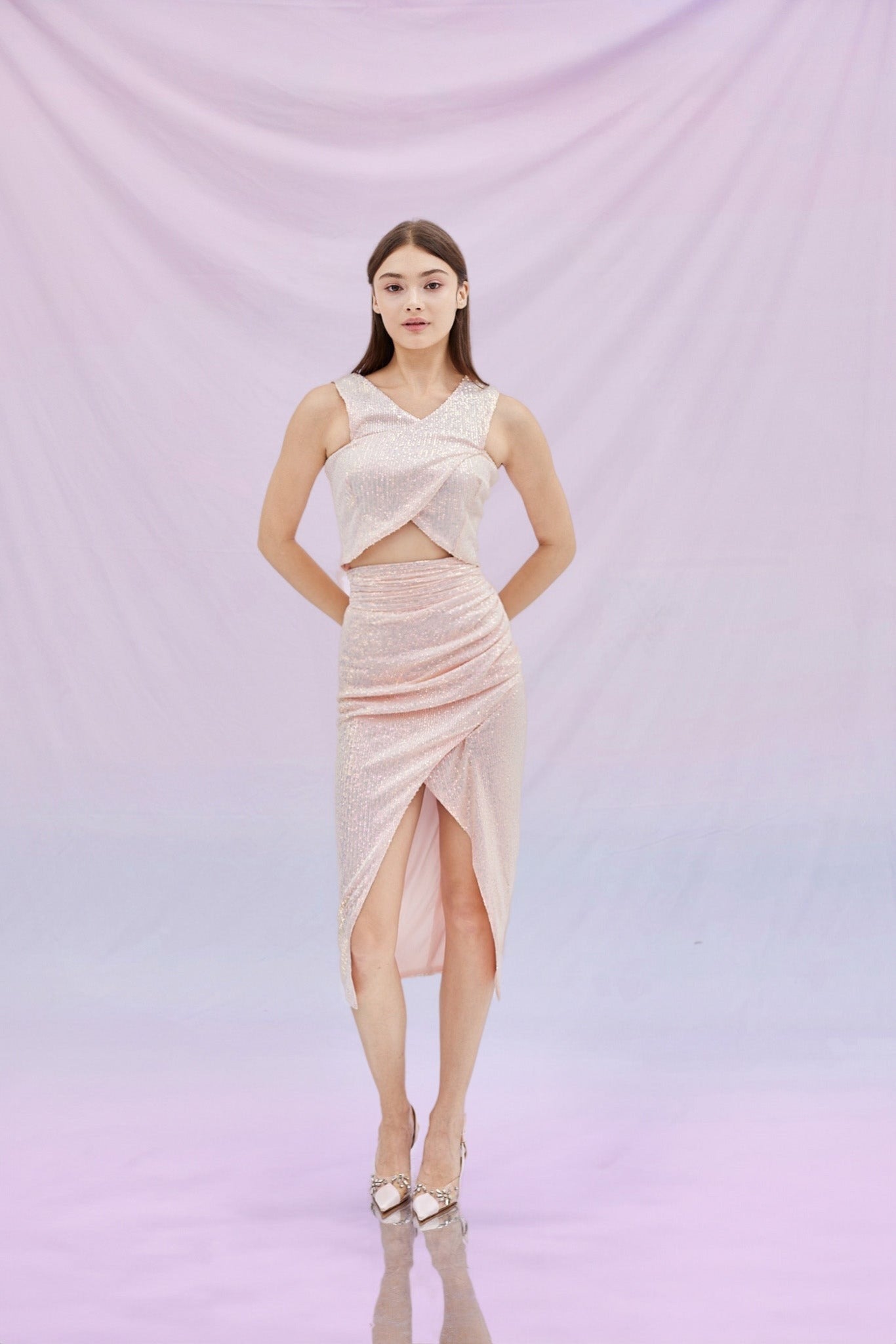 Gerrie Pastel Rainbow Sequins Skirt