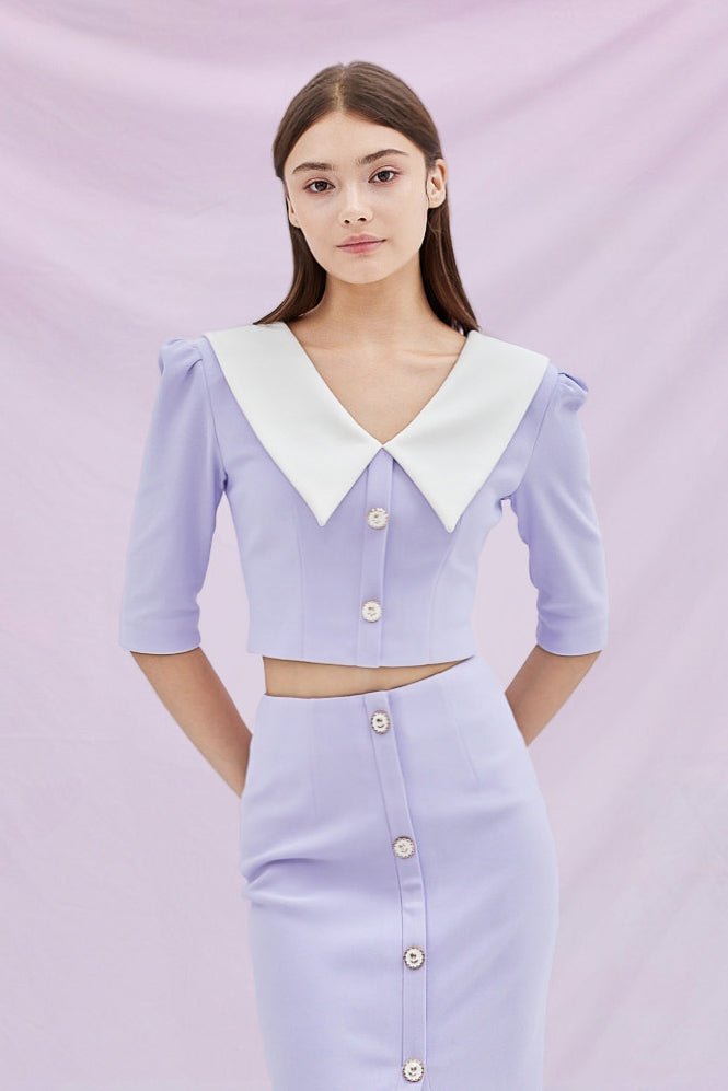 Gerilynn Lilac Puffy Sleeve Top - Nimisski