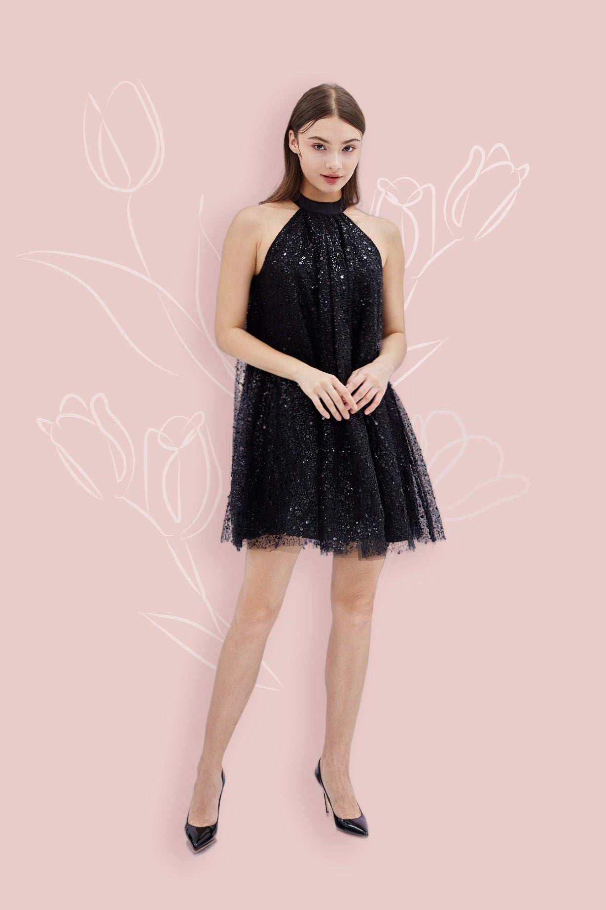Gilma Black Sequin Dress