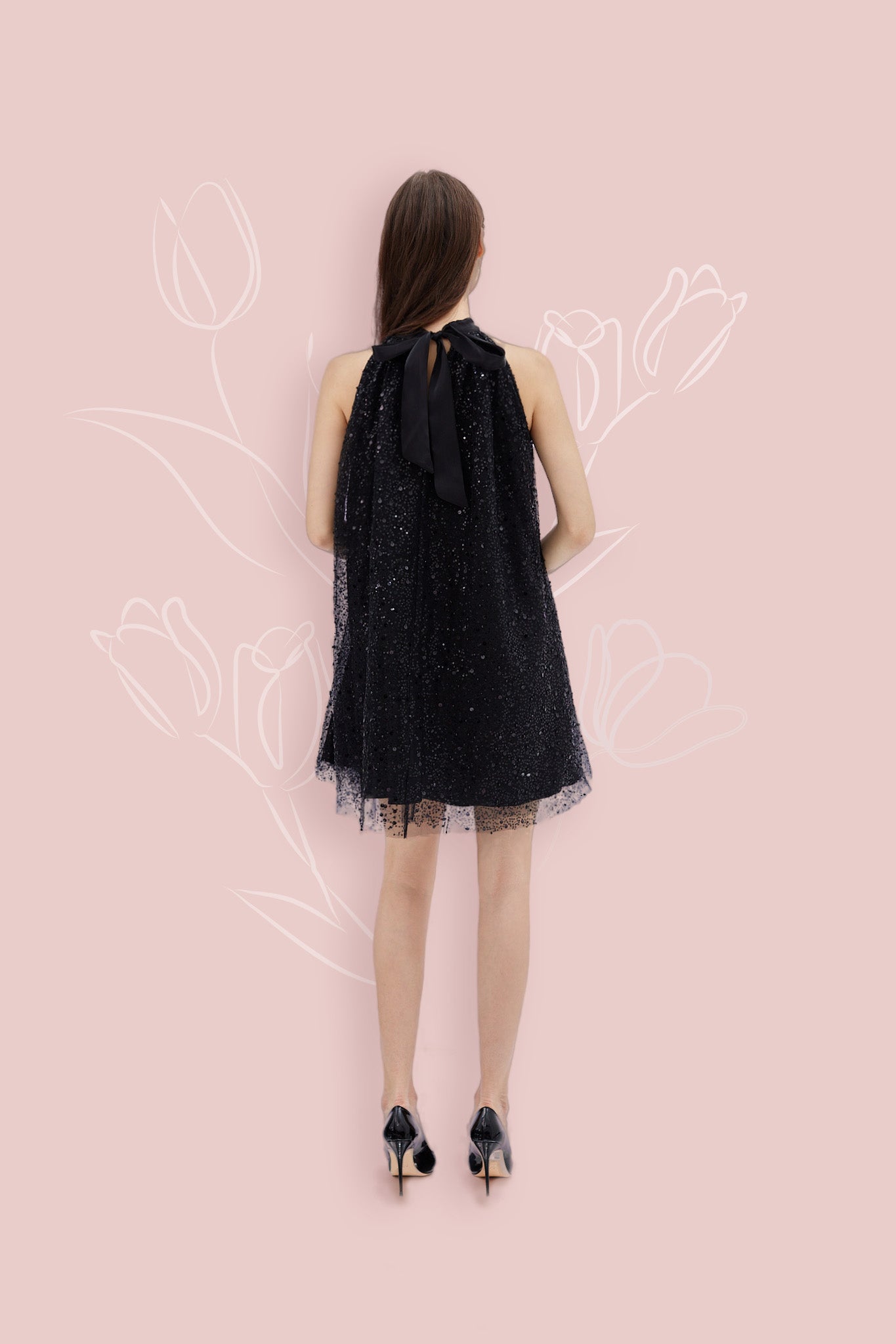 Gilma Black Sequin Dress