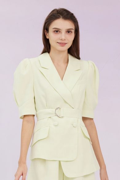 Gizela Light Green Tweed Jacket - Nimisski