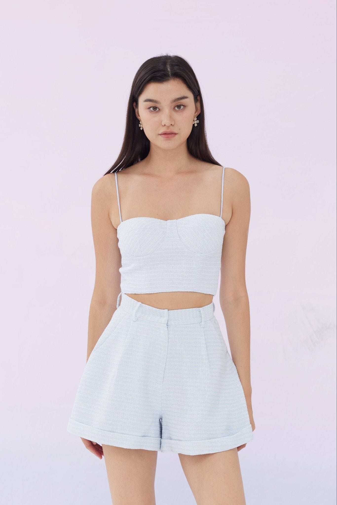 Florella Light Blue Tweed Top - Nimisski