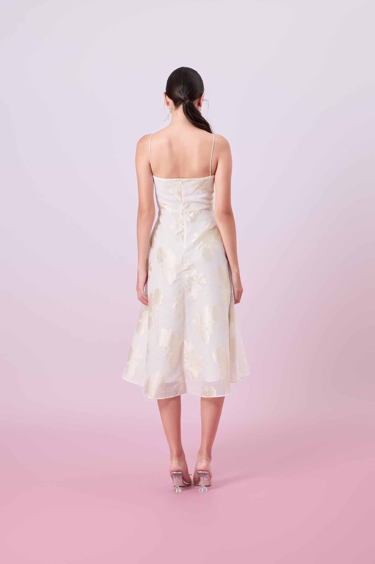 Graciella Cream Jacquard Long Dress