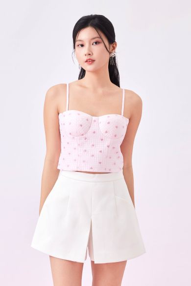 Jennifer Pink Heart Bustier Top