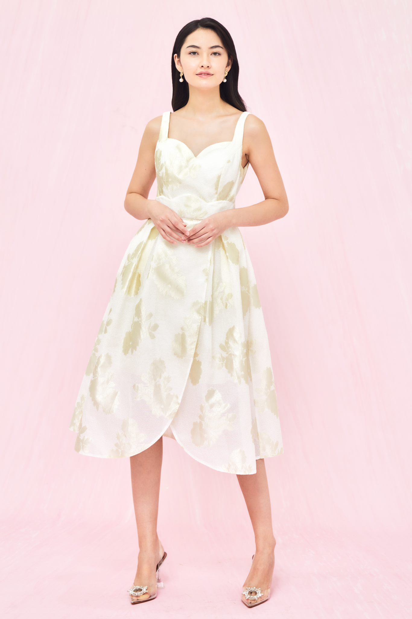 Anne White Jacquard Dress