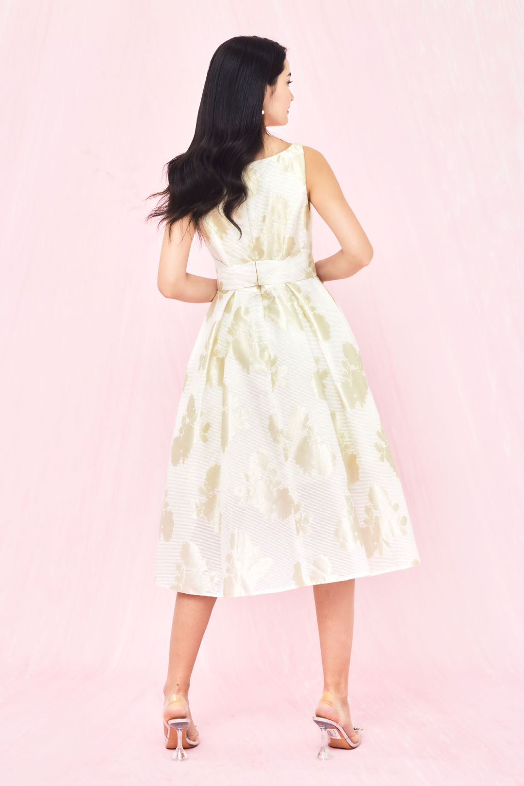 Anne White Jacquard Dress