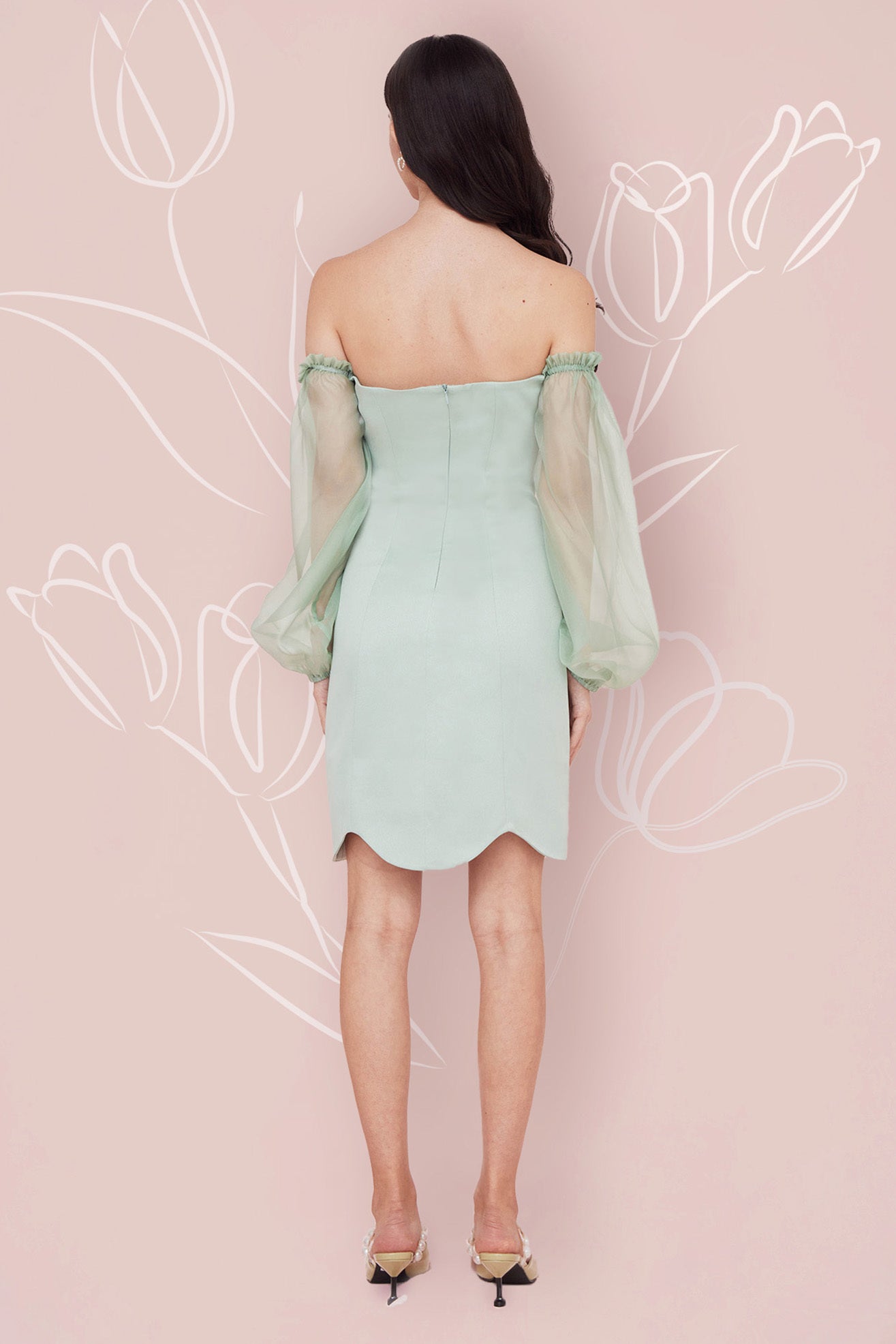 Clementine Moss Green Dress - Nimisski