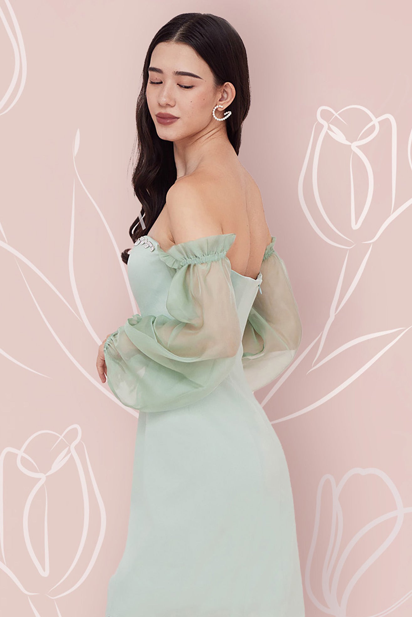 Clementine Moss Green Dress - Nimisski