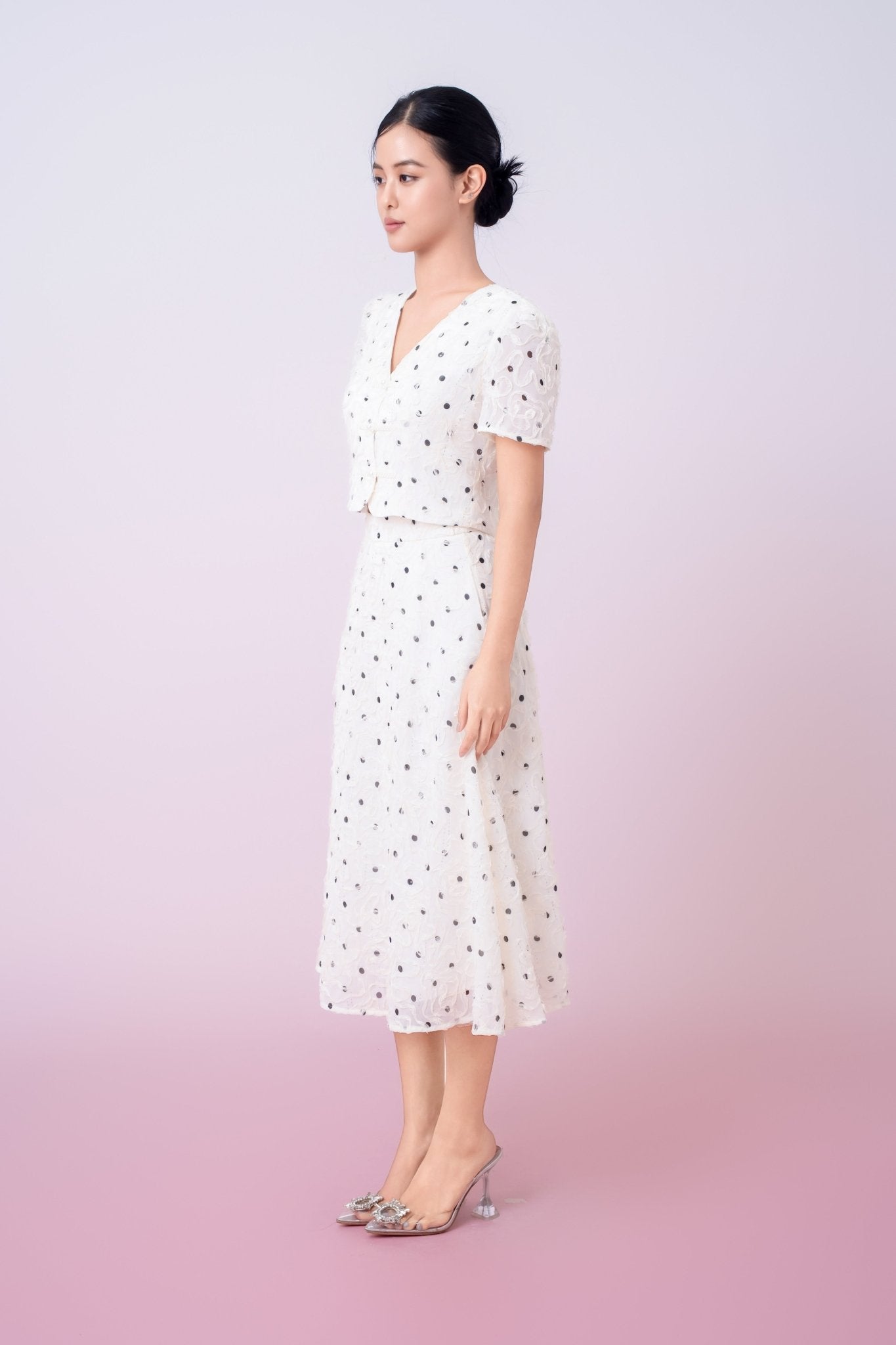 Joellyn White Embroidered A - Line Skirt - Nimisski