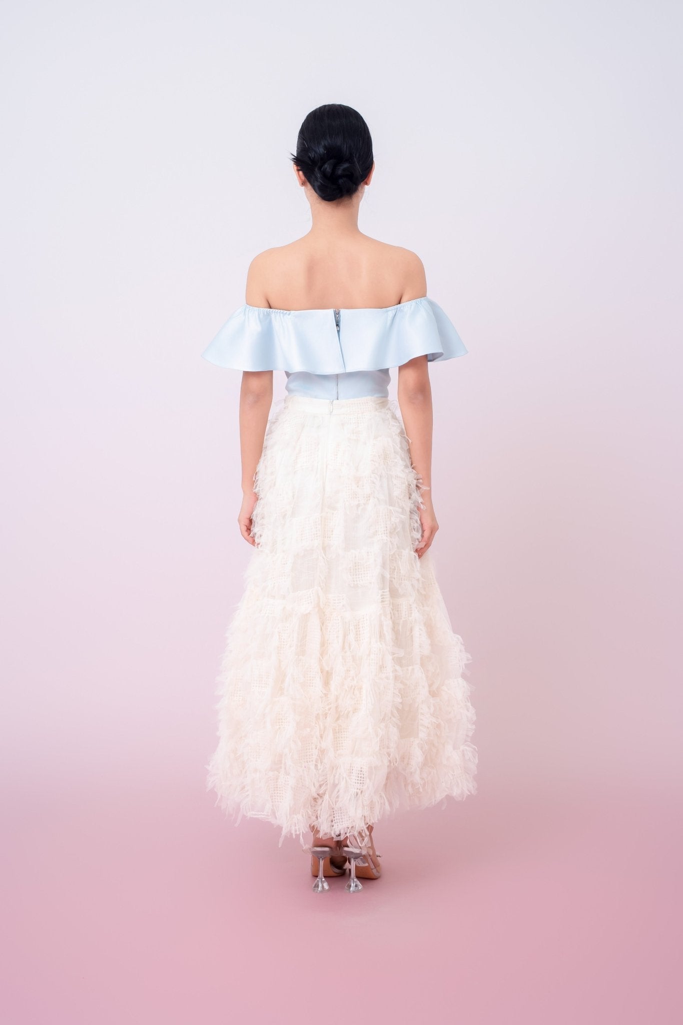 Jacquelina Blue Drop Shoulder Top - Nimisski