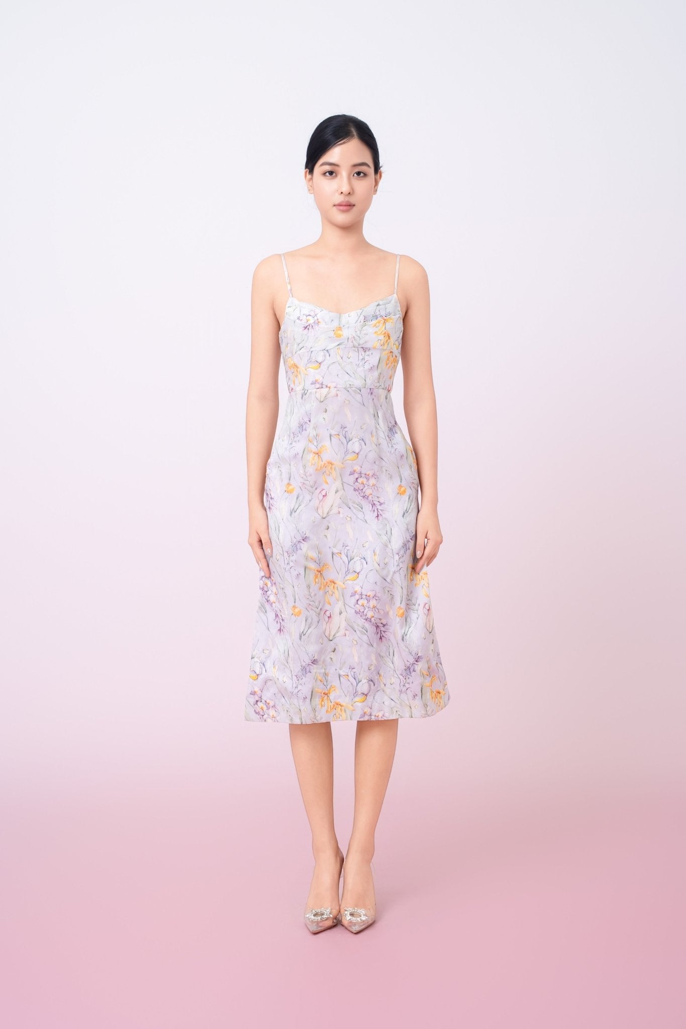 Gianina Purple Flower Dress - Nimisski