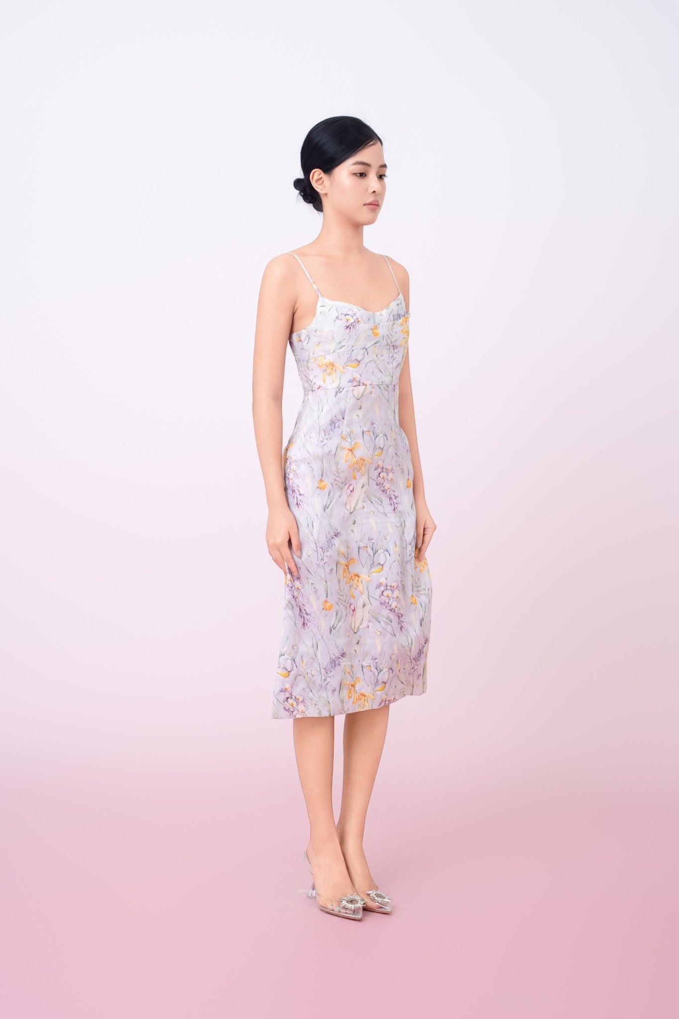 Gianina Purple Flower Dress - Nimisski