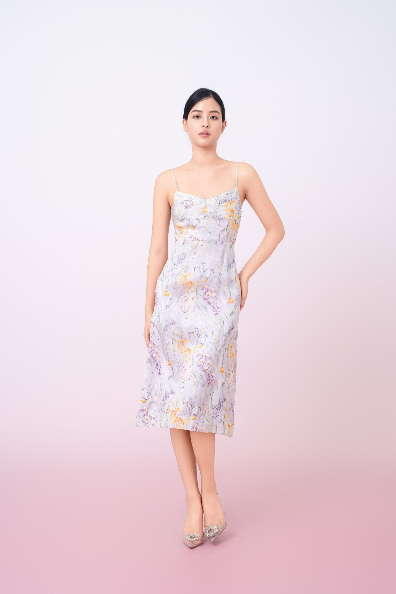 Gianina Purple Flower Dress - Nimisski
