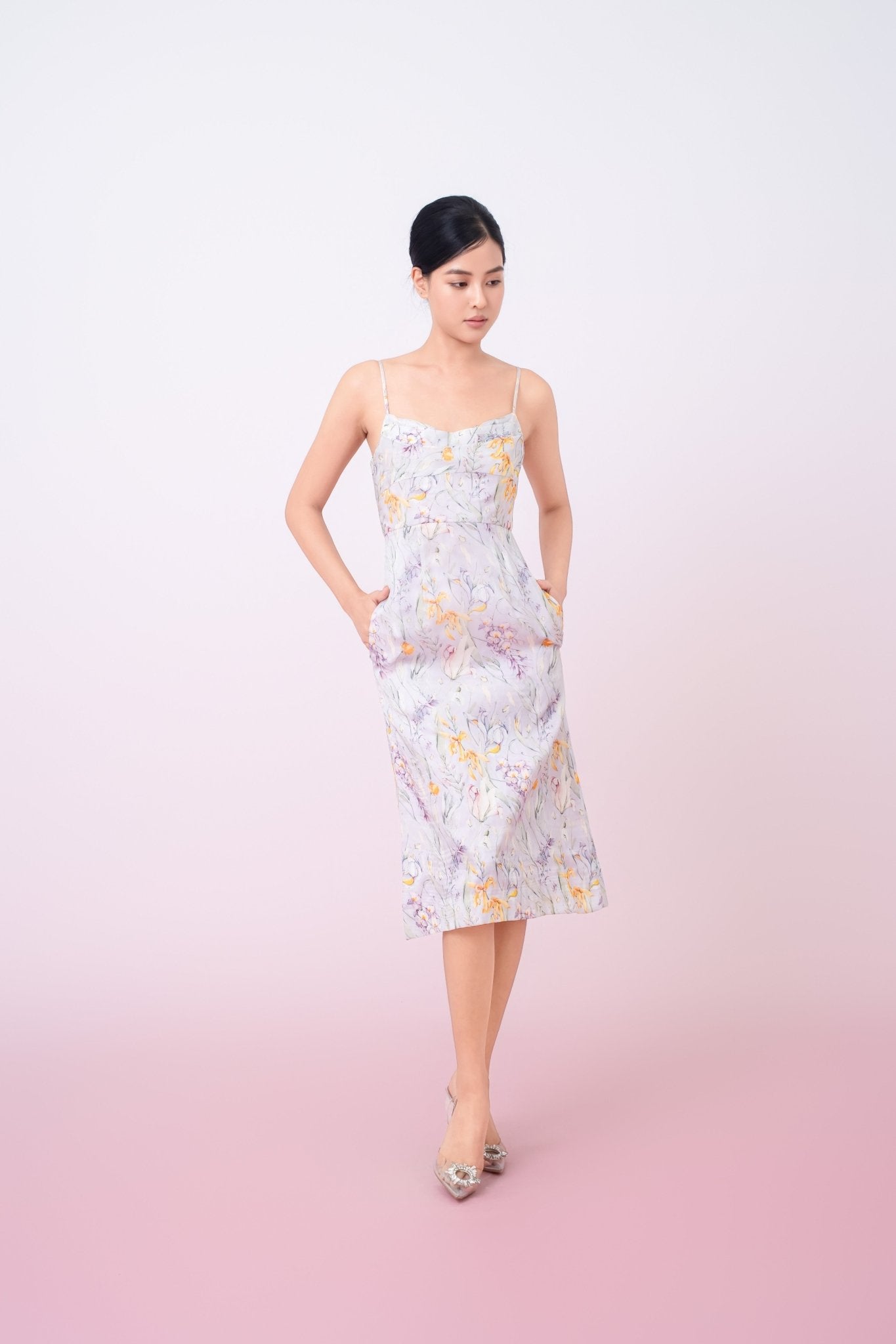 Gianina Purple Flower Dress - Nimisski