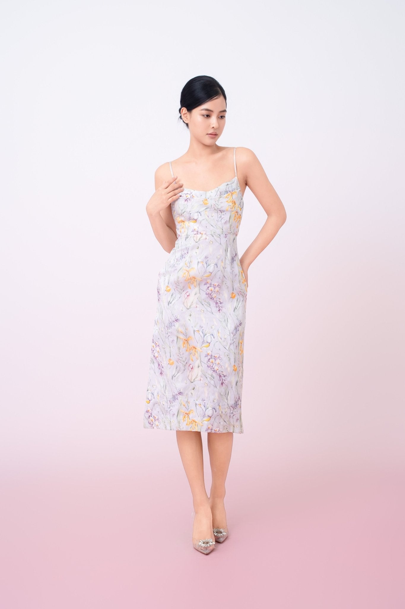 Gianina Purple Flower Dress - Nimisski