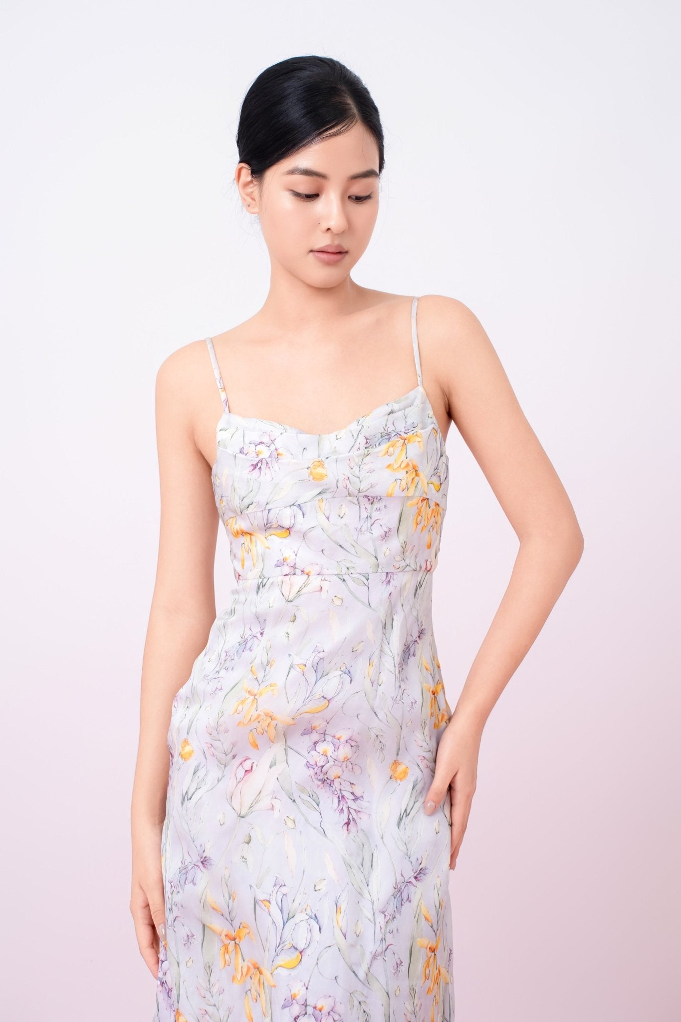 Gianina Purple Flower Dress - Nimisski