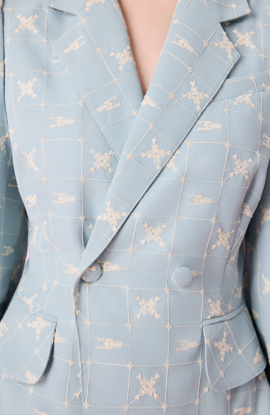 Jackalin Light Blue Single Breasted Blazer