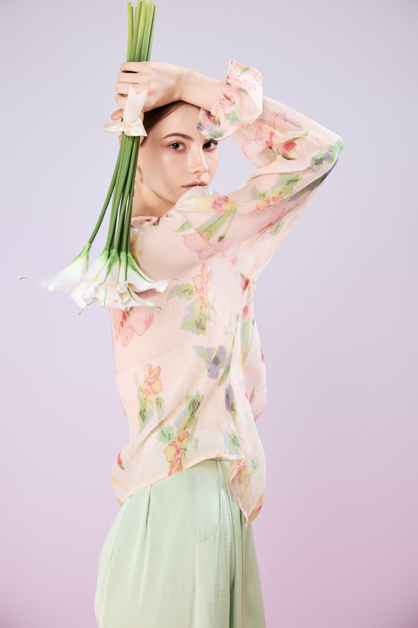 Gilah Floral Print Peach Top - Nimisski