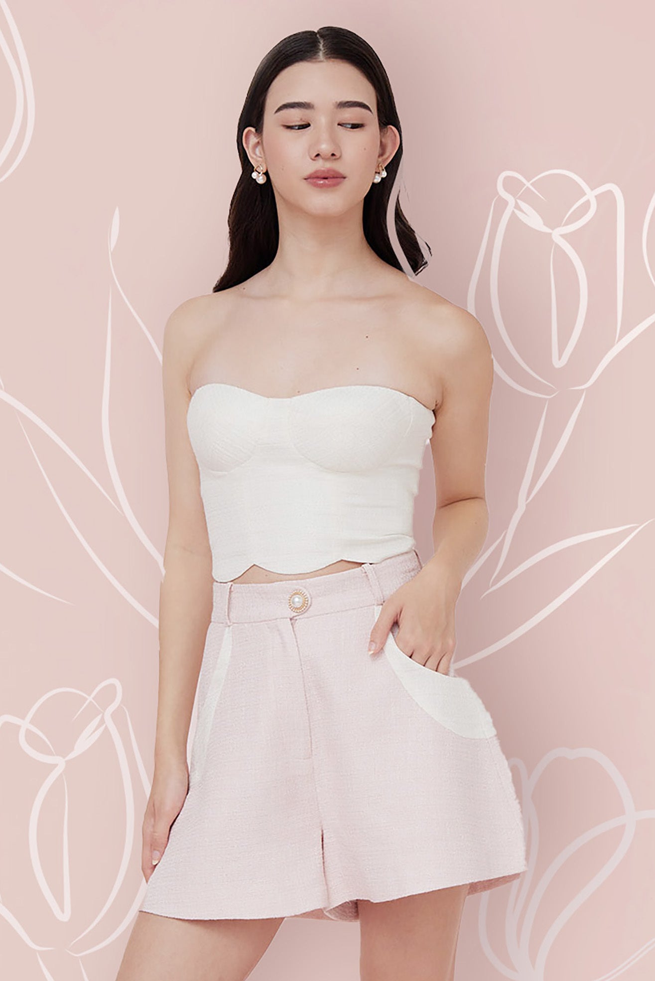 Floretta White Tweed Top - Nimisski