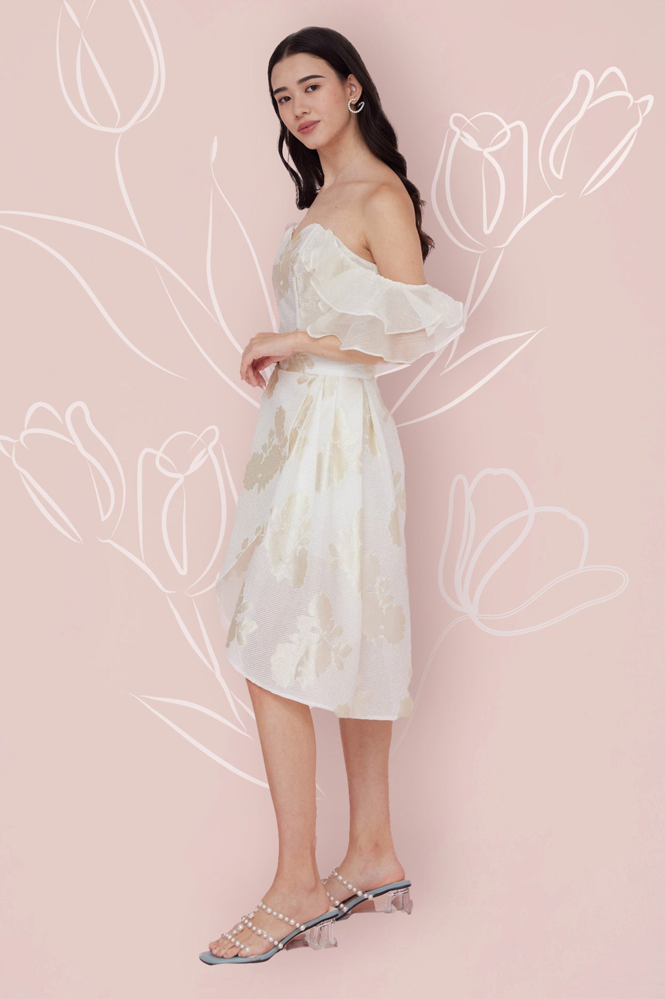 Francena Cream Jacquard Top - Nimisski