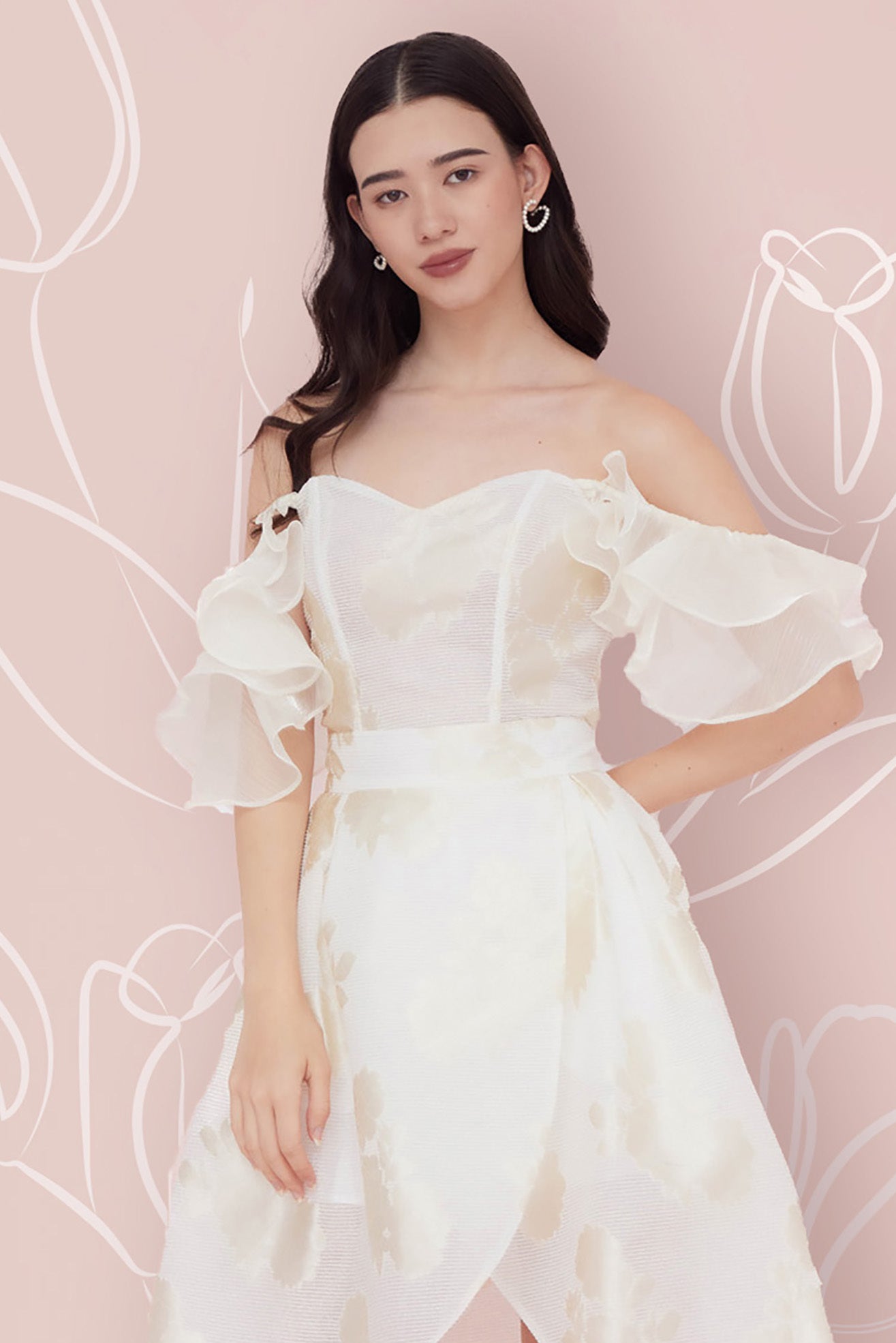 Francena Cream Jacquard Top - Nimisski