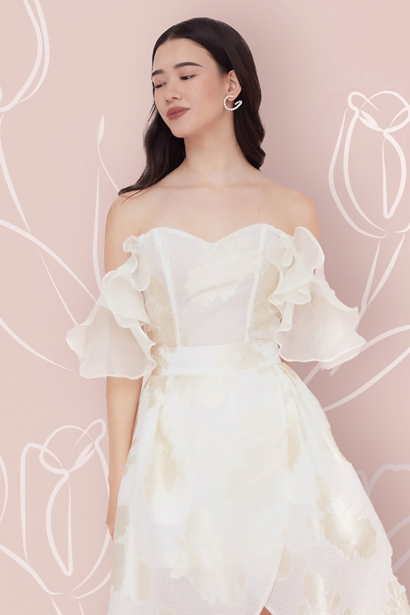 Francena Cream Jacquard Top - Nimisski