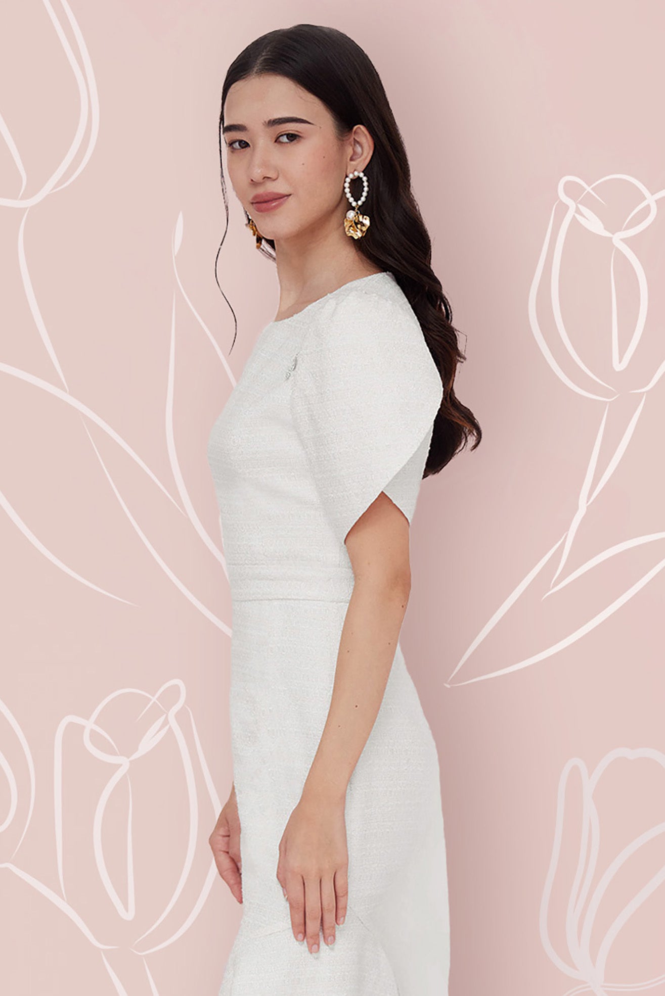 Francine White Tweed Dress - Nimisski