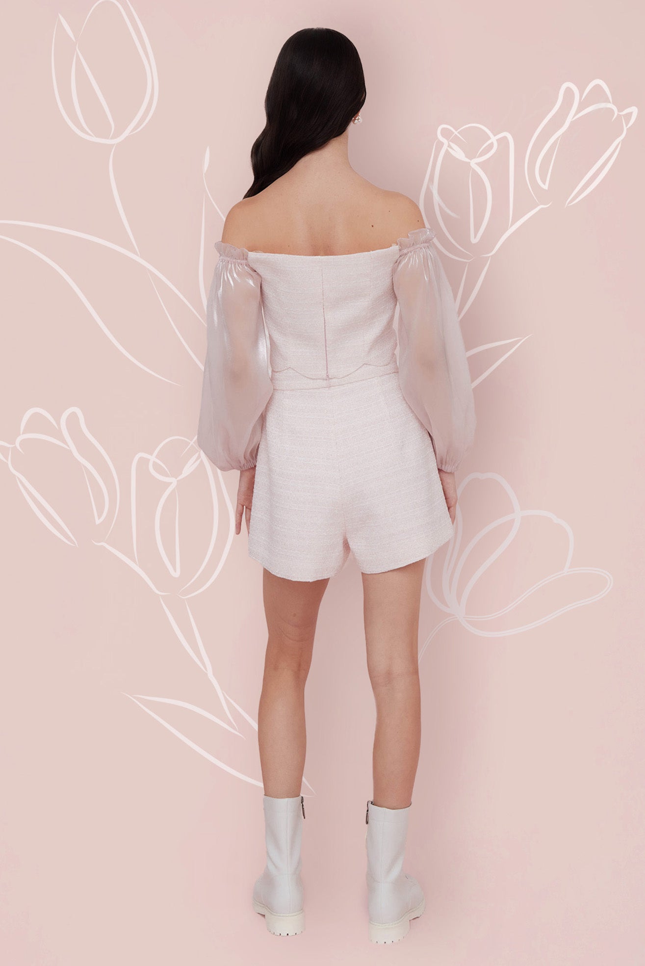 Franki Pink Tweed Shorts - Nimisski