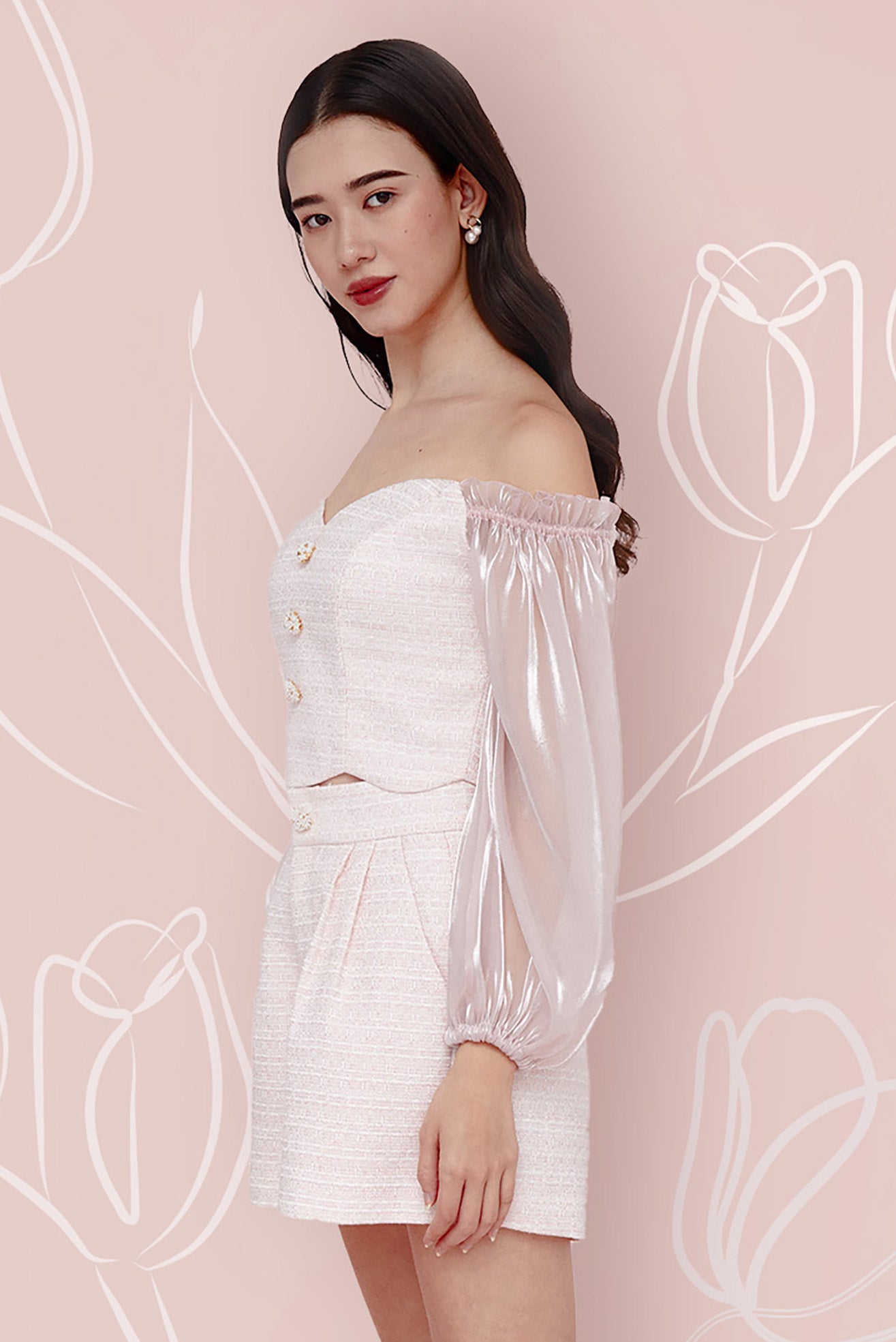 Franki Pink Tweed Top - Nimisski