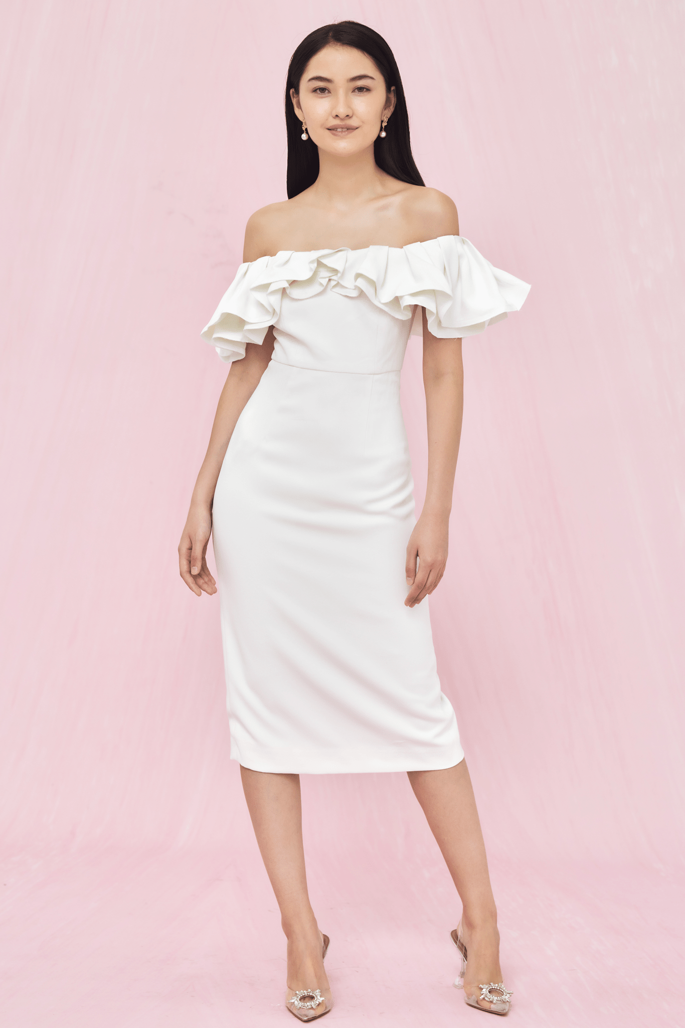 Gayleen White - Off Shoulder Dress - Nimisski
