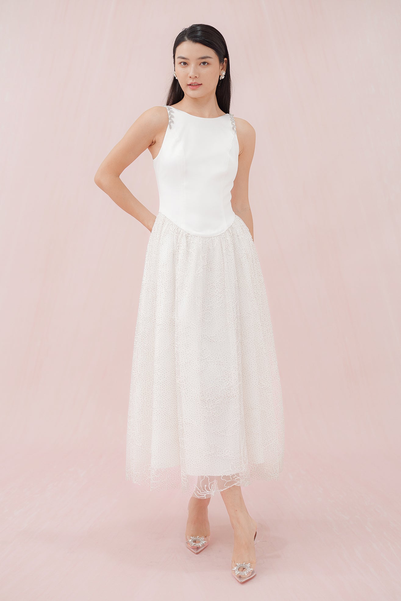 Giselle Dusky White Dress - Nimisski