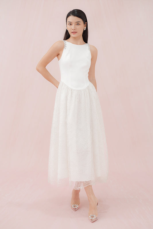Giselle Dusky White Dress - Nimisski