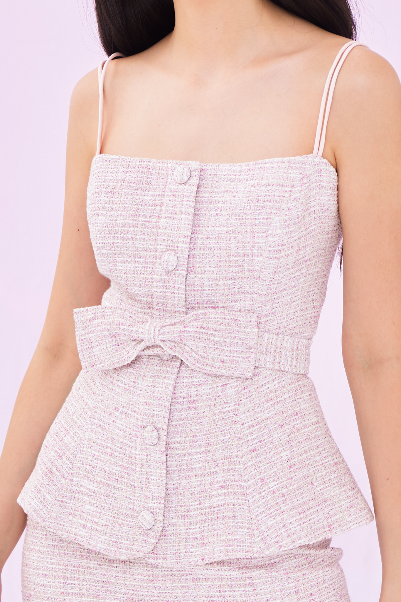 Genever Pink Tweed Top and Skirt