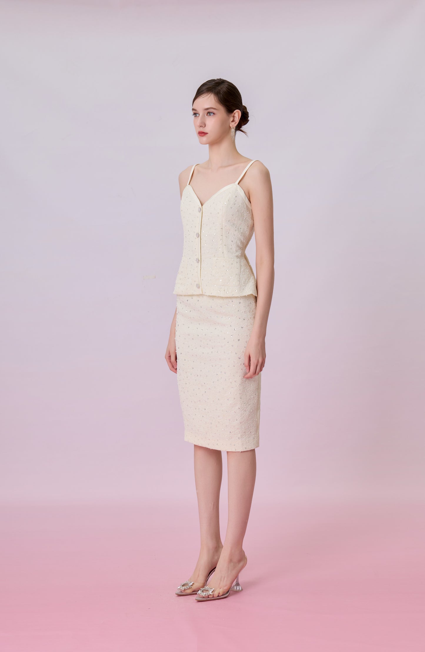 Kate Cream Embellished Strap Top