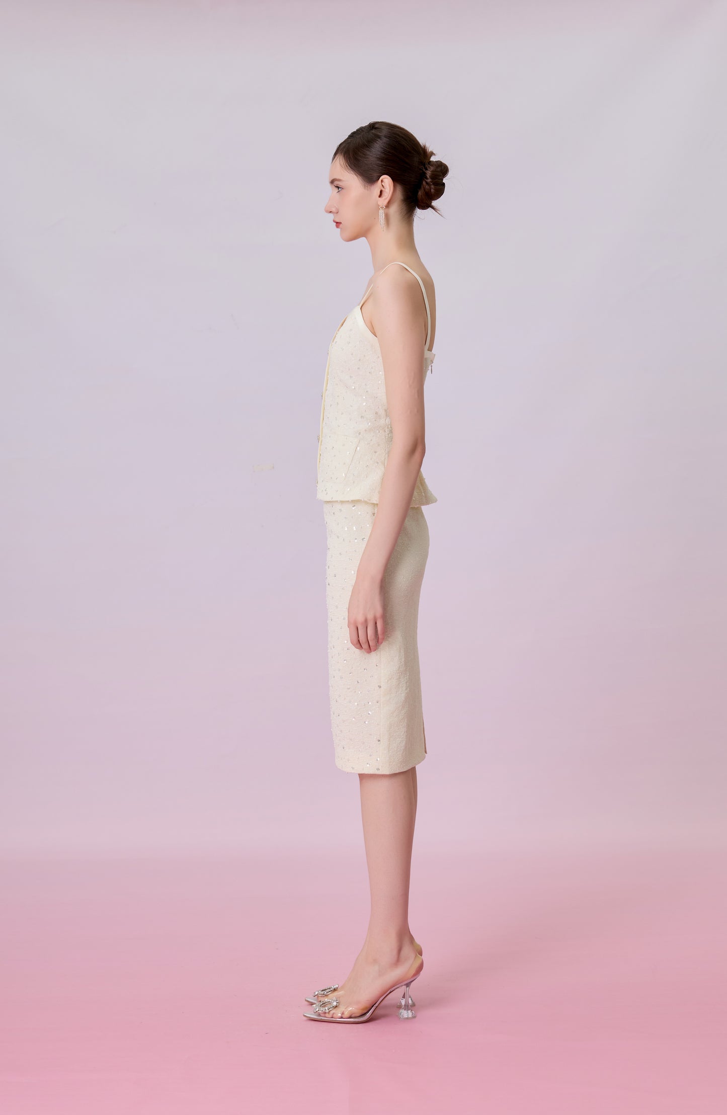 Kate Cream Embellished Strap Top
