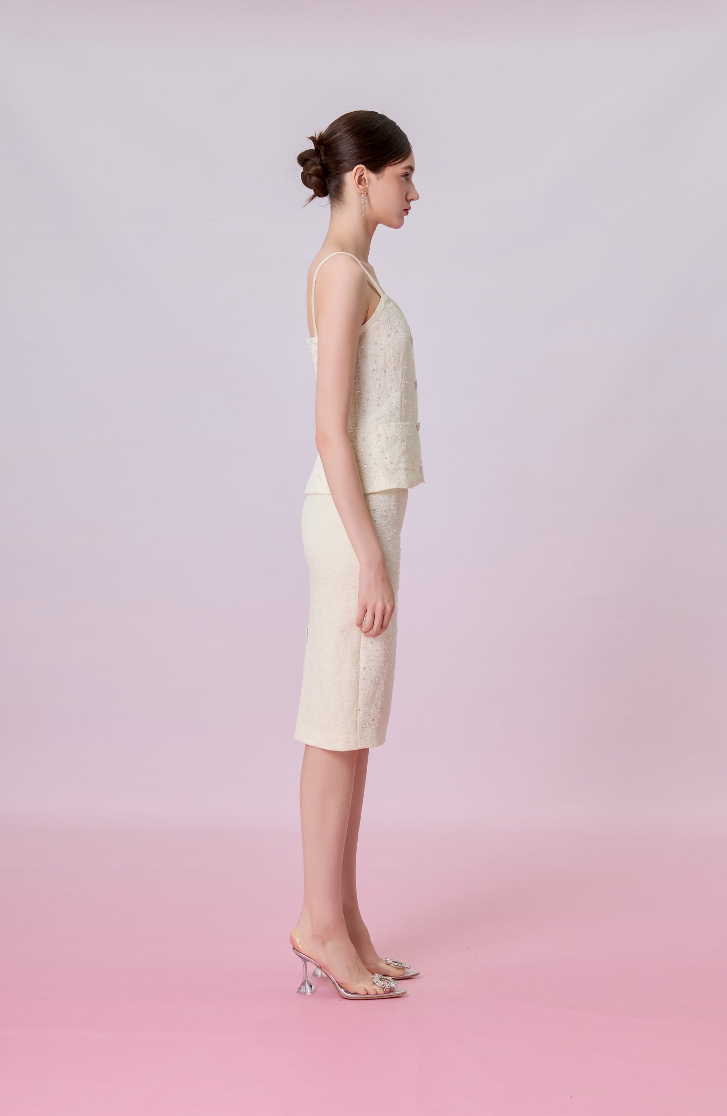 Kate Cream Embellished Strap Top
