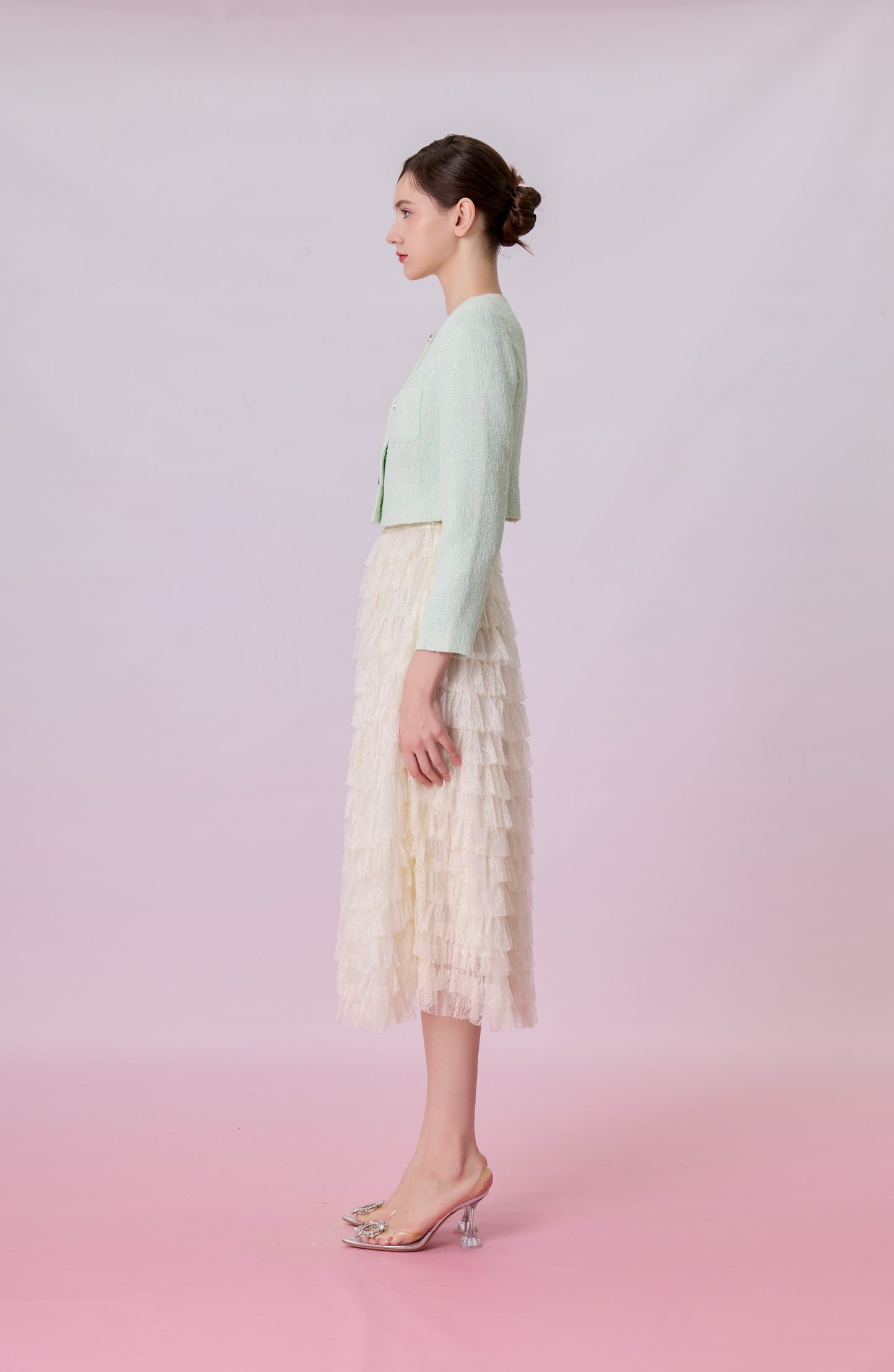 Gillianna Pale Green Tweed Jacket