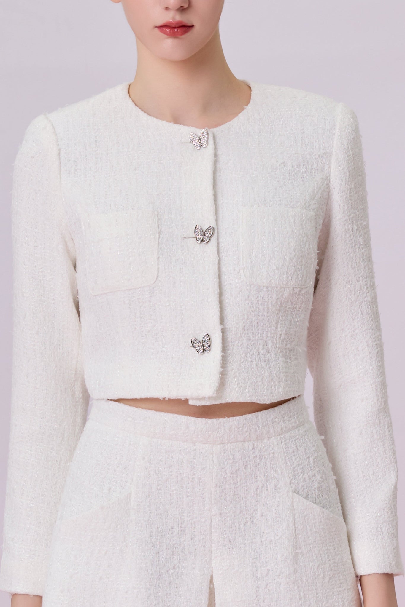 Gillianna White Tweed Jacket